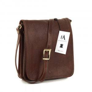 Borseta de umar barbati, din piele naturala, DiAmanti Enzo Marrone Scuro D1434